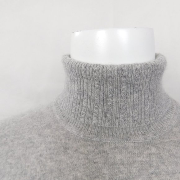 Ann Taylor Gray Cashmere Sweater Turtleneck L - Picture 2 of 5
